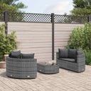 vidaXL 5-delige Loungeset met kussens poly rattan zwart