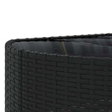 vidaXL 5-delige Loungeset met kussens poly rattan zwart