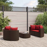 vidaXL 5-delige Loungeset met kussens poly rattan zwart