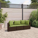 vidaXL 3-delige Loungeset met kussens poly rattan zwart