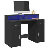 vidaXL Bureau met LED-verlichting 120x55x91 cm bewerkt hout wit