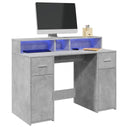 vidaXL Bureau met LED-verlichting 120x55x91 cm bewerkt hout wit