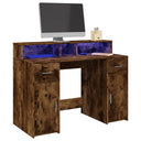 vidaXL Bureau met LED-verlichting 120x55x91 cm bewerkt hout wit