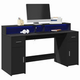 vidaXL Bureau met LED-verlichting 120x55x91 cm bewerkt hout wit