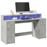 vidaXL Bureau met LED-verlichting 120x55x91 cm bewerkt hout wit