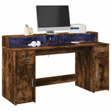 vidaXL Bureau met LED-verlichting 120x55x91 cm bewerkt hout wit