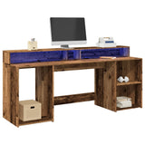 vidaXL Bureau met LED-verlichting 120x55x91 cm bewerkt hout wit