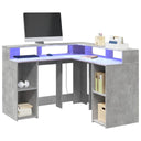 vidaXL Bureau met LED-verlichting 130x130x91 cm bewerkt hout wit