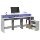vidaXL Bureau met LED-verlichting 200x104x91 cm bewerkt hout wit