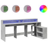 vidaXL Bureau met LED-verlichting 200x104x91 cm bewerkt hout wit