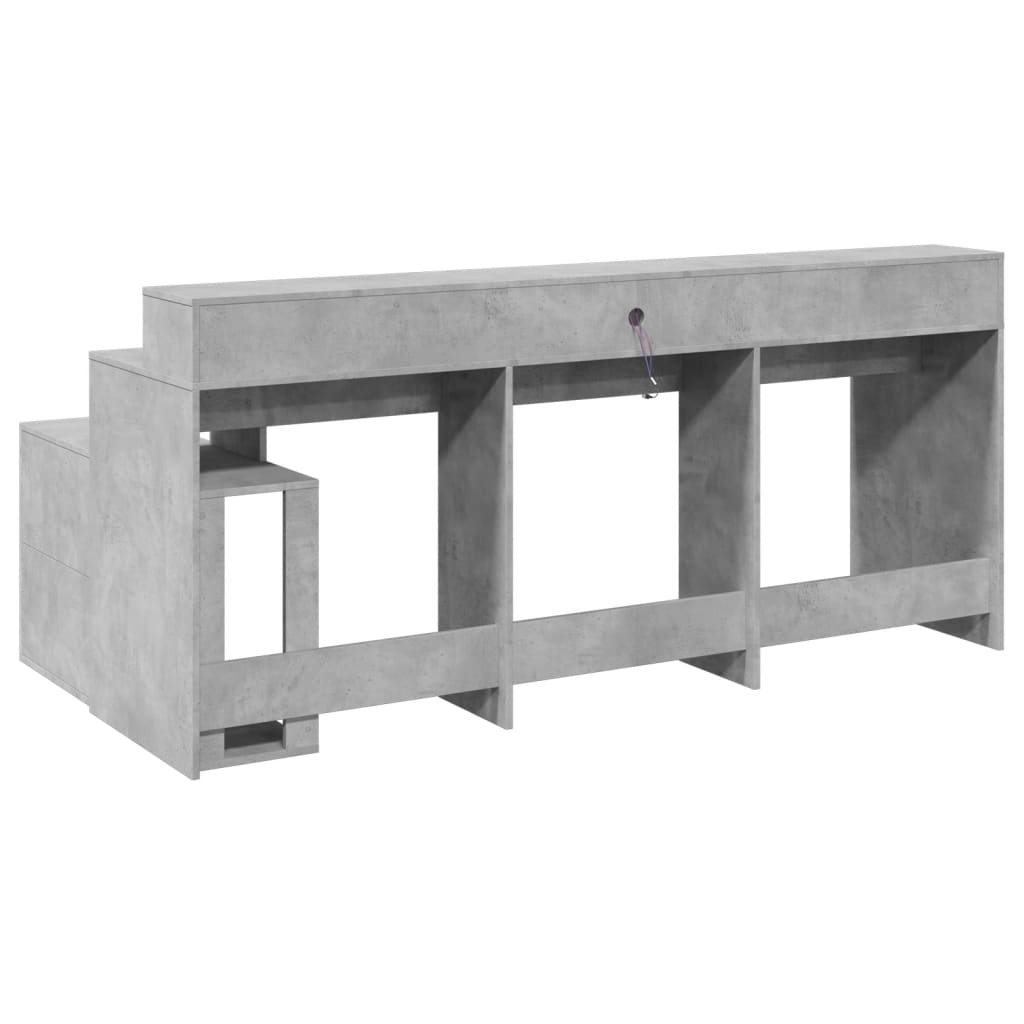 vidaXL Bureau met LED-verlichting 200x104x91 cm bewerkt hout wit