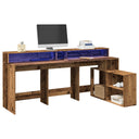 vidaXL Bureau met LED-verlichting 200x104x91 cm bewerkt hout wit