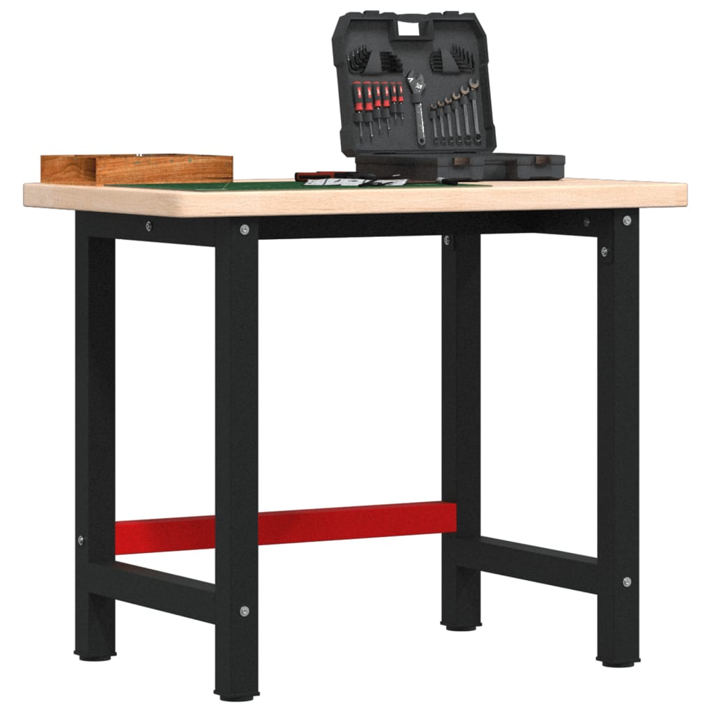 vidaXL Werkbank rechthoekig 100x60x81,5 cm massief eikenhout