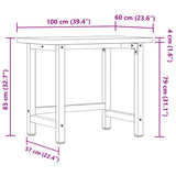 vidaXL Werkbank rechthoekig 100x60x81,5 cm massief eikenhout