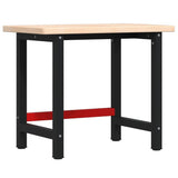 vidaXL Werkbank rechthoekig 100x60x81,5 cm massief eikenhout