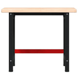 vidaXL Werkbank rechthoekig 100x60x81,5 cm massief eikenhout