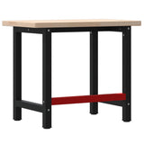 vidaXL Werkbank rechthoekig 100x60x81,5 cm massief eikenhout