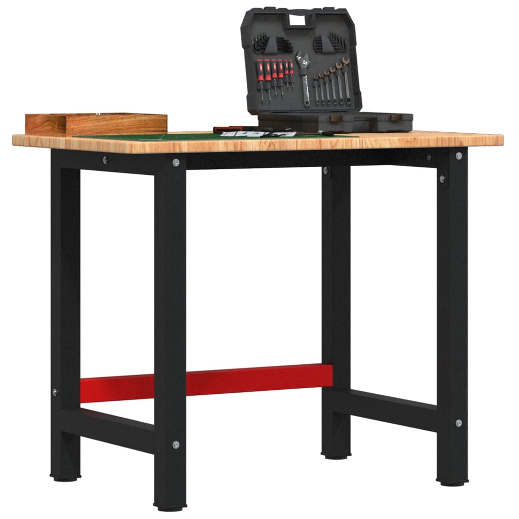 vidaXL Werkbank rechthoekig 100x60x81,5 cm massief eikenhout