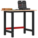 vidaXL Workbench rectangular 100x60x81.5 cm solid beech wood