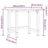 vidaXL Workbench rectangular 100x60x81.5 cm solid beech wood