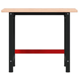 vidaXL Workbench rectangular 100x60x81.5 cm solid beech wood