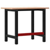 vidaXL Workbench rectangular 100x60x81.5 cm solid beech wood