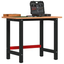 vidaXL Workbench rectangular 100x60x81.5 cm solid beech wood