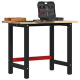 vidaXL Workbench 100x60x81.5 cm Solid Oak Wood