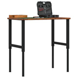 vidaXL Werkbank rechthoekig 100x60x(71,5-98) cm massief eikenhout