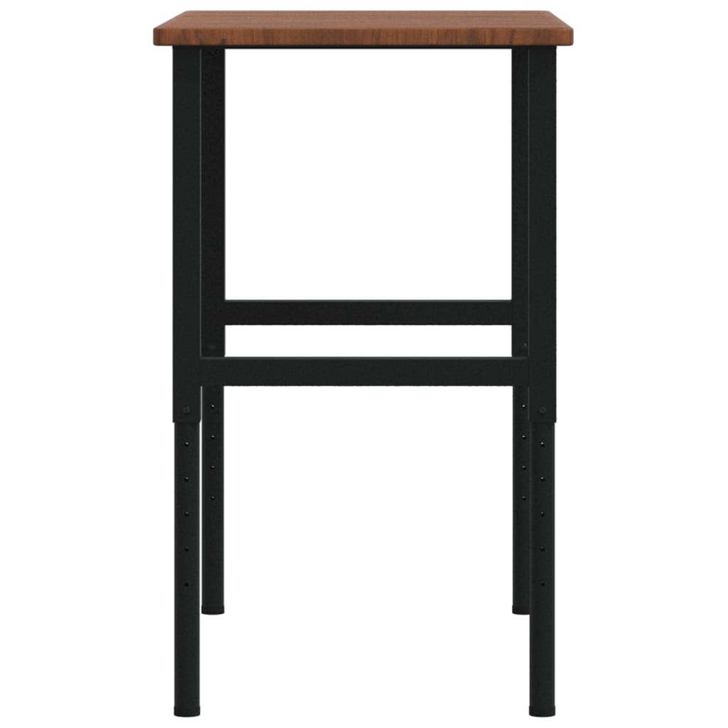 vidaXL Werkbank rechthoekig 100x60x(71,5-98) cm massief eikenhout