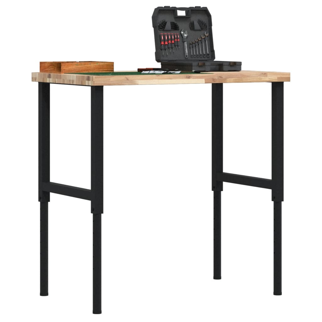 vidaXL Werkbank rechthoekig 80x60x(73-99,5) cm massief acaciahout