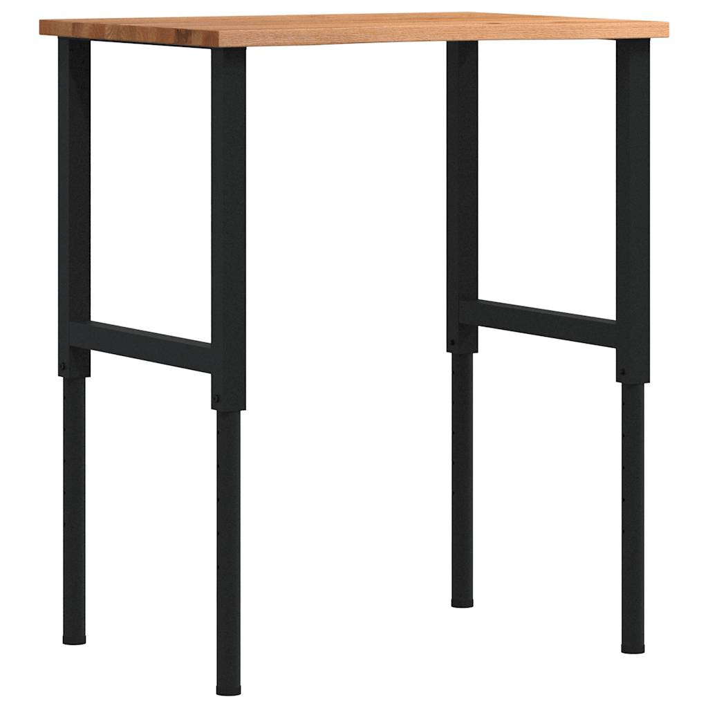 vidaXL Werkbank 80x60x(71,5-98) cm massief eikenhout