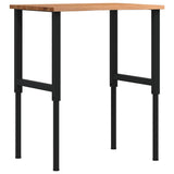 vidaXL Werkbank 80x60x(71,5-98) cm massief eikenhout