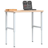 vidaXL Werkbank rechthoekig 100x60x(71,5-98) cm massief eikenhout