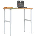 vidaXL Werkbank rechthoekig 100x60x(71,5-98) cm massief eikenhout