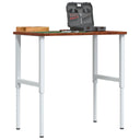 vidaXL Werkbank rechthoekig 100x60x(71,5-98) cm massief eikenhout