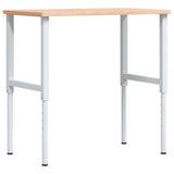 vidaXL Werkbank rechthoekig 100x60x(71,5-98) cm massief beukenhout