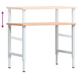 vidaXL Werkbank rechthoekig 100x60x(71,5-98) cm massief beukenhout