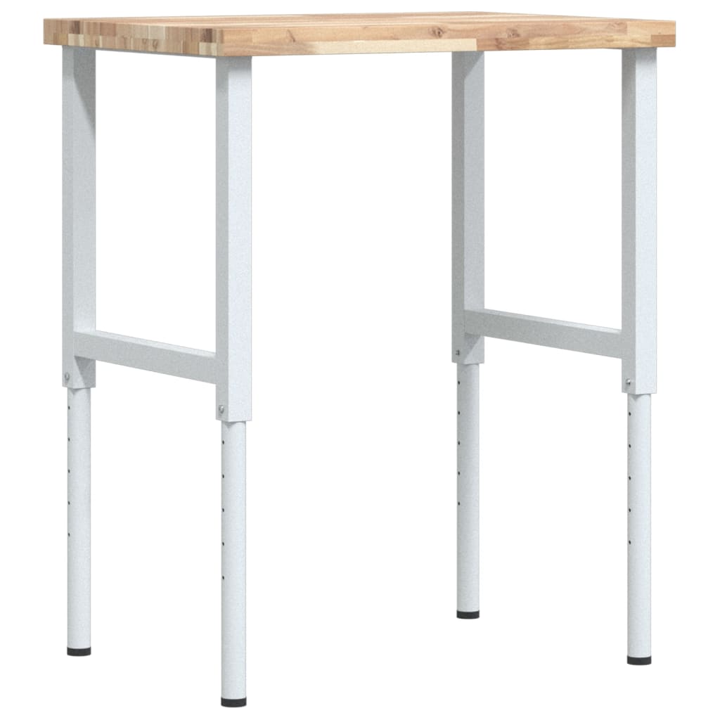 vidaXL Werkbank rechthoekig 80x60x(73-99,5) cm massief acaciahout