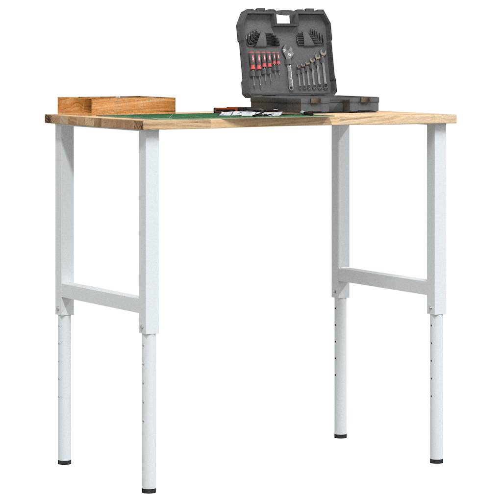 vidaXL Werkbank 80x60x(71,5-98) cm massief eikenhout