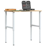 vidaXL Werkbank 80x60x(71,5-98) cm massief eikenhout