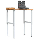 vidaXL Werkbank 80x60x(71,5-98) cm massief eikenhout