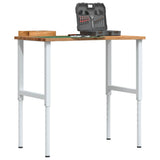 vidaXL Werkbank 80x60x(71,5-98) cm massief eikenhout