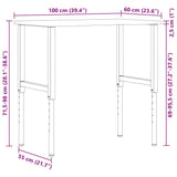 vidaXL Werkbank 80x60x(71,5-98) cm massief eikenhout