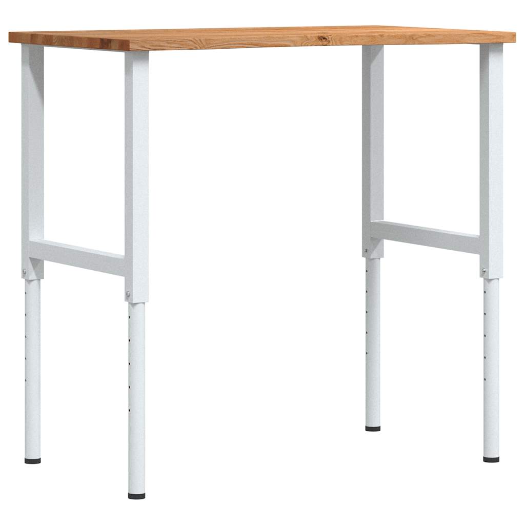 vidaXL Werkbank 80x60x(71,5-98) cm massief eikenhout