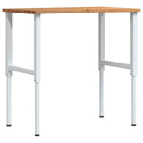 vidaXL Werkbank 80x60x(71,5-98) cm massief eikenhout