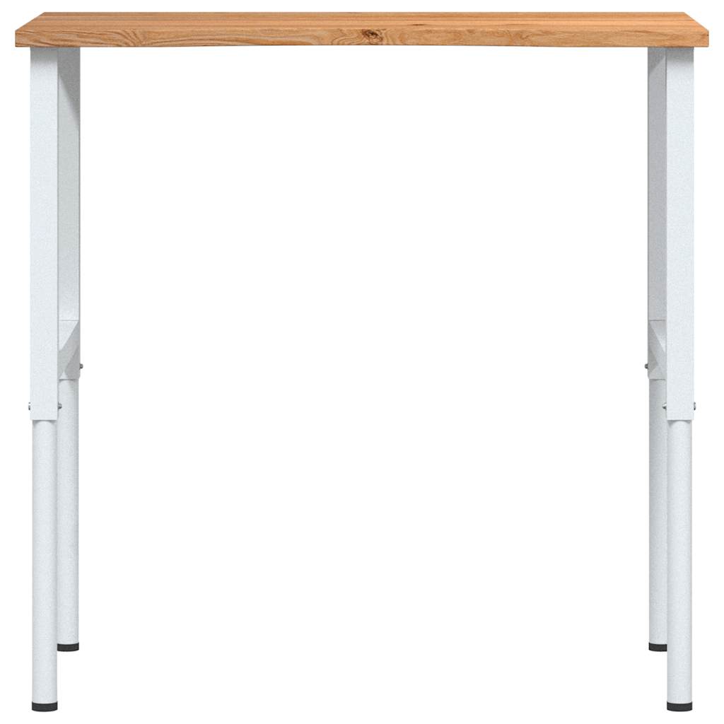 vidaXL Werkbank 80x60x(71,5-98) cm massief eikenhout