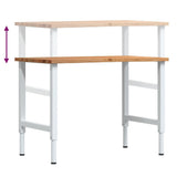 vidaXL Werkbank 80x60x(71,5-98) cm massief eikenhout