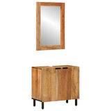 vidaXL 2-Piece Bathroom Cabinet Set Solid Mango Brown