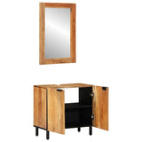 vidaXL 2-Piece Bathroom Cabinet Set Solid Mango Brown